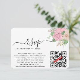RSVP de Código QR de Casamento de Boho Personaliza