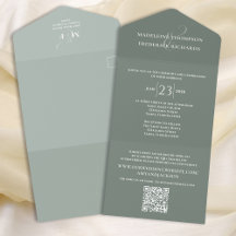 RSVP de Código Qr de Casamento Elegante Verde