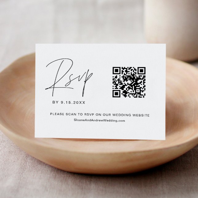 RSVP de Código QR de Casamento Minimalista HARLOW (Criador carregado)