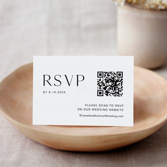RSVP de Código QR de Casamento Minimalista HARLOW (Criador carregado)