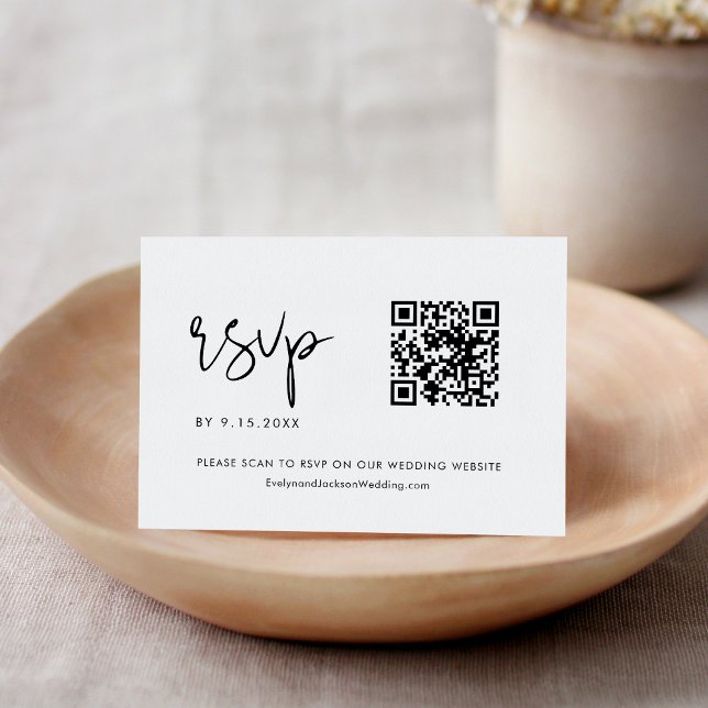 RSVP de Código QR de Casamento Minimalista STELLA (Criador carregado)