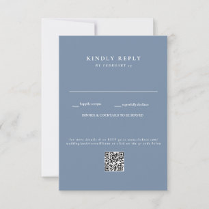 RSVP de Código QR de Casamento Periwinkle Moderno