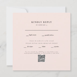 RSVP de Código QR de Casamento Quadrado de Blush E