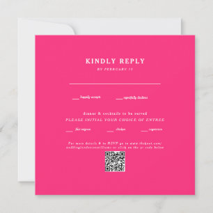 RSVP de Código QR de Casamento Quadrado Moderno Fu