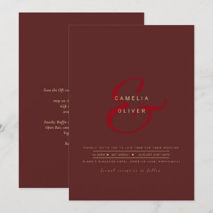 RSVP de Código QR do Convite de casamento de Amper