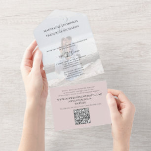 RSVP de Código QR Minimalista de Foto de Rosa mode