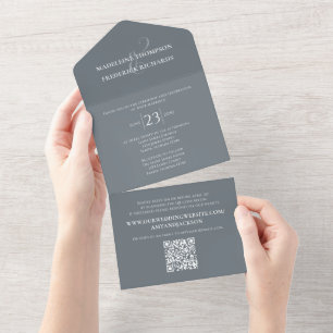 RSVP de Código QR Simples Simples de Dusty Azul