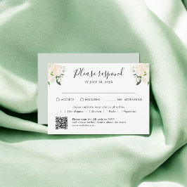 RSVP de Código QR Tradicional de Script Floral