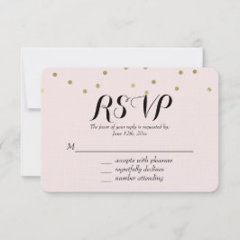 RSVP de Confetti do Sparkle Dourado, cor-de-rosa,
