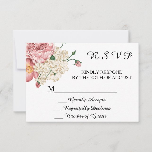 RSVP de Convite Botânico Vintage (Frente)