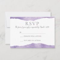 RSVP de Convite de Casamento de Cores d'Água da la