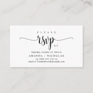RSVP de Convite de Casamento, Design de Script de 