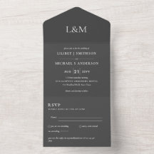 RSVP de Convite de casamento Somente Texto de Cinz