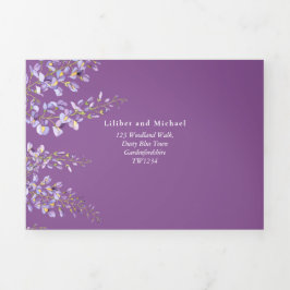 RSVP de Convite de casamento Violeta Floral 3in1 W