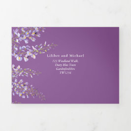RSVP de Convite de casamento Violeta Floral 3in1 W