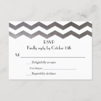 RSVP de Convite para Casamento Bilíngue de Silver