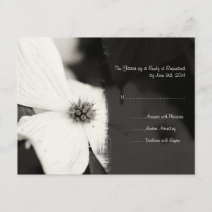 RSVP de Convite para Casamento de Dogwood Preto e