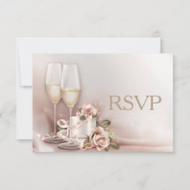 RSVP de Convite para Casamento de Marfim e Dourado