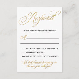 RSVP de Convite para Casamento de Véspera de ano n