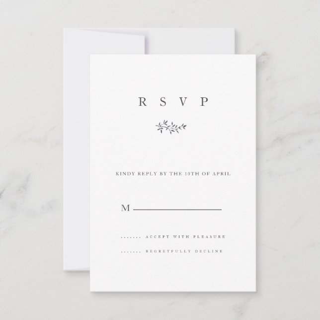 RSVP de Convite para Casamento Floral de Belas Art (Frente)