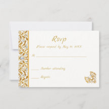 RSVP de Convite para Casamento Hindu Dourado na Ín
