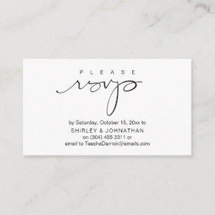 RSVP de convites de casamento por e-mail ou mensag