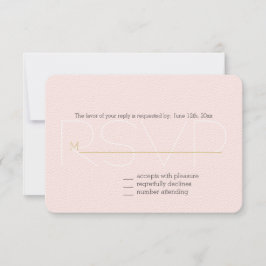 RSVP de Corações Rosa-Rosa-Dourado