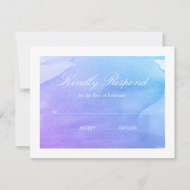 RSVP de Cores d'água Roxo e Teal (Frente)