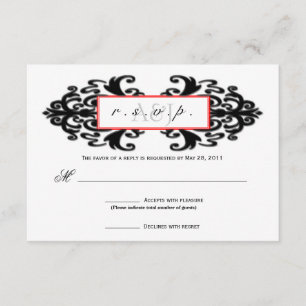 RSVP de Damasco Ornamental Monograma