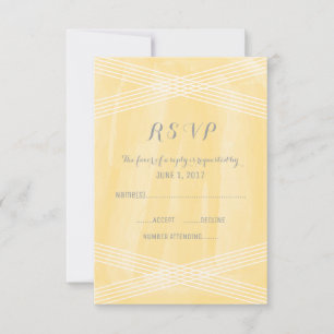 RSVP de Deco de Aquarela Amarela