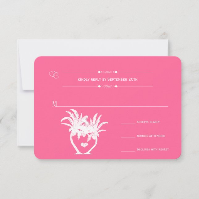 RSVP de Destino da Árvore Palm Rosa Tropical de Pr (Frente)