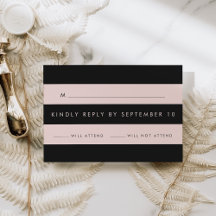 RSVP de distribuição de faixa preta e cor-de-rosa