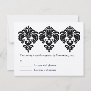 RSVP de Elementos Florais Black Damask