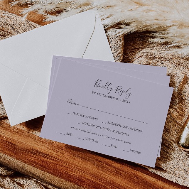 RSVP de Escolha de Menu Roxo da Coordenada de Lava (Criador carregado)