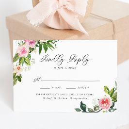 RSVP de Escolha de Refeição de Casamento Floral Co
