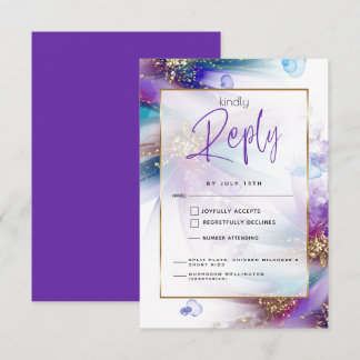 RSVP de Escolha de Refeição do Abstrato Roxo Roxo