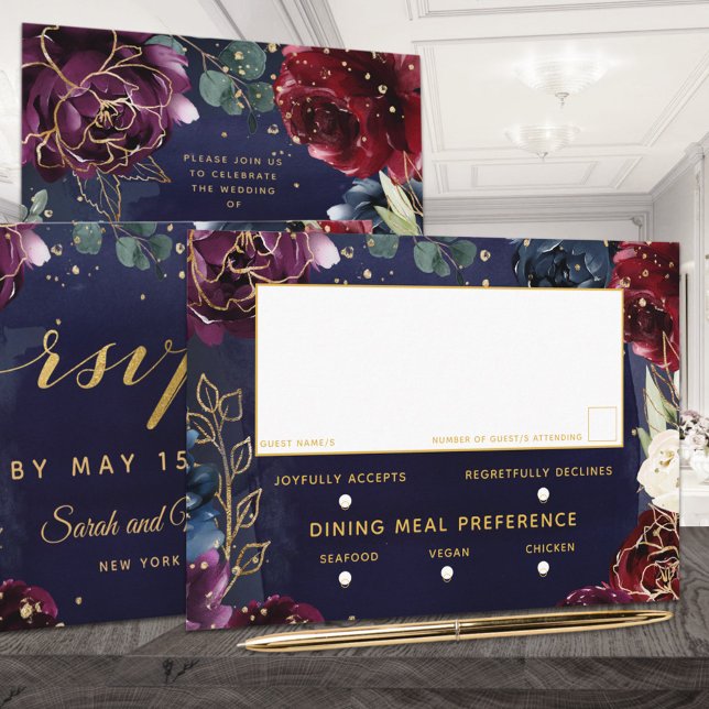 RSVP de Escolha de Refeições do Casamento do Marin (Criador carregado)