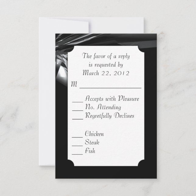 RSVP de Escolha do Menu Branco e Preto Clássico (Frente)