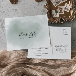 RSVP de Escolha do Menu Branco e Verde da Caligraf