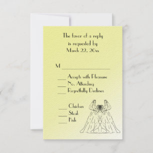 RSVP de Escolha do Menu Casamento Lésbico Amarelo