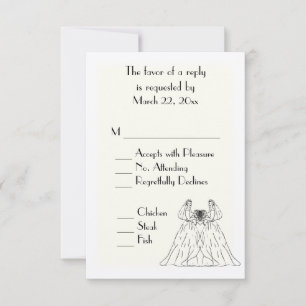 RSVP de Escolha do Menu Casamento Lésbico Branco T