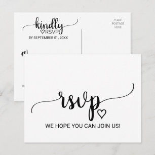 RSVP de Escolha do Menu de Caligrafia Preta Simple