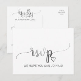 RSVP de Escolha do Menu de Caligrafia Simples Silv