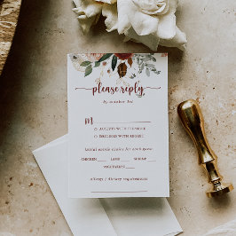 RSVP de Escolha do Menu de Casamento Floral Russo 