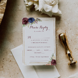 RSVP de Escolha do Menu de Casamento Moderno Doura