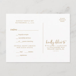 RSVP de Escolha do Menu de Script Dourado Russo