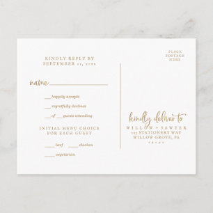 RSVP de Escolha do Menu de Script Dourado Russo