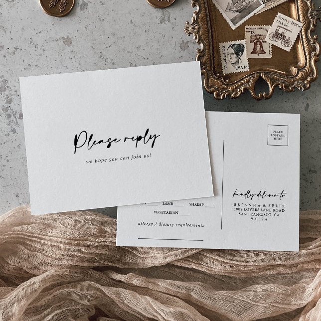 RSVP de Escolha do Menu Elegante Moderno da Caligr (Criador carregado)