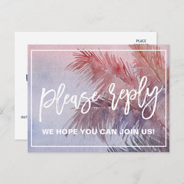 RSVP de Escolha do Menu Sunset Tropical (Frente/Verso)