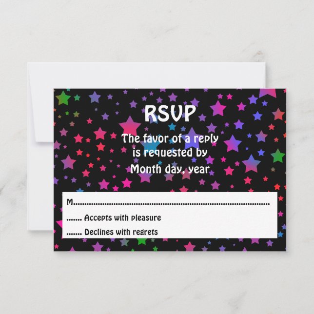 RSVP de Estrelas Neon (Frente)
